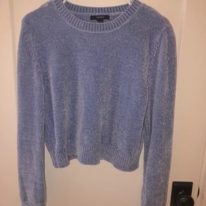 Forever 21 Chenille Cropped Purple Sweater